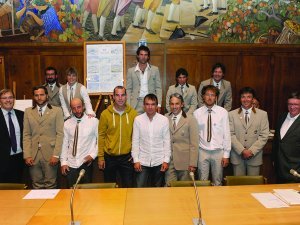Guides de montagne nouvellement diplômes avec Jean-Michel Cina, Antoine Fardel, Pierre Mathey et Alain Melly