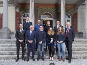 Le 22.03.2018 Etat du Valais à Sion, réceptions pour les athlètes valaisans aux JO 2026 de Pyongchang. Photo Isabelle Favre