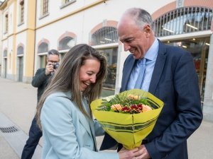 Sion - 2 mars 2025 - Elections cantonales - Les Arsenaux - Franziska Biner et Christophe Darbellay.