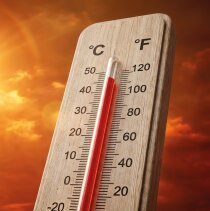 Extreme summer heat heatwave thermometer sun climate weather temperature hot summer extreme heat. Heat wave extreme summer, sun high temperature hot weather, global warming, heat stroke